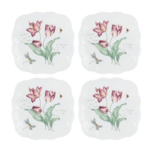 894308 Butterfly Meadow Square 4 (Butterfly Meadow Square 4-Piece Accent Plates)