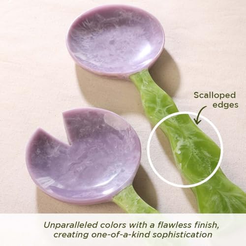 Lavender Sage Resin Salad Servers Set of 2 (12 inches / Lavender & Sage)
