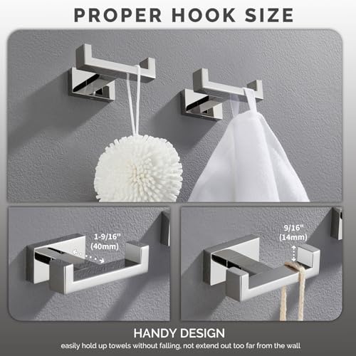 Double Towel Hooks Polished Chrome (2 Pack / Polished Chrome)