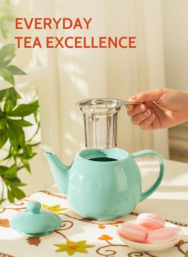 Teapots for Tea (Mint Green / 27oz (with infuser))