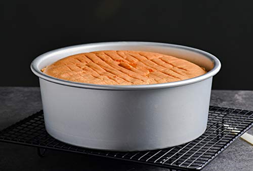 2 Pack 8 Inch Aluminum Round Cake Pan with Removable Bottom (2 Count)