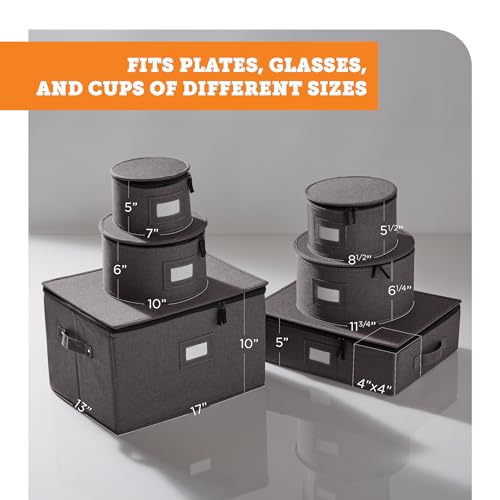 6 Piece China Storage Set (Gray / 6 Piece Hard Shell Set for China Storage)