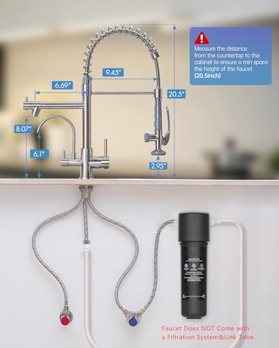 3 in 1 Faucet for Kitchen Sink (Brushed Nickel)