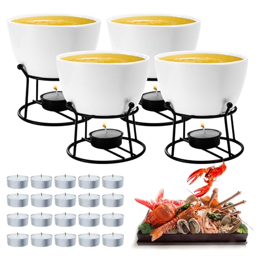 4Pcs 14.2oz Butter Warmers for Seafood (12.8oz big butter warmer)