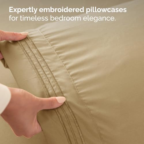 Flex Top Split Head King 4 Piece Sheet Set (13 - Beige / Split Head/Flex Top)