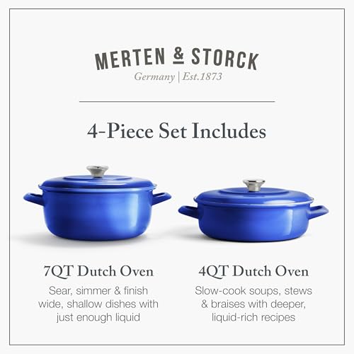 3.7QT & 5.5QT Dutch Ovens with Lids (Cobalt Blue)