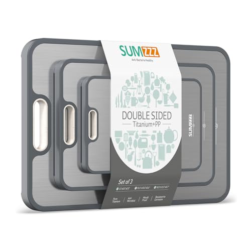 Titanium Cutting Board (Silver / Set of 3 (18" x 12.5", 15.5" x 10.5", 12" x 8.5"))
