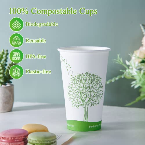 210 Count 16 oz Compostable Paper Cup (210Pack 16oz PLA Cups)