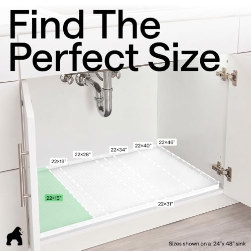 Waterproof Silicone Under Sink Mat (White / 28"w X 22"l)