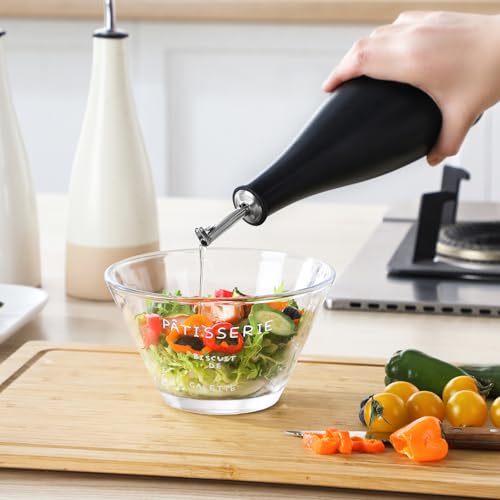 16 Oz Ceramic Olive Oil Dispenser Bottle (16 Ounces / Black)