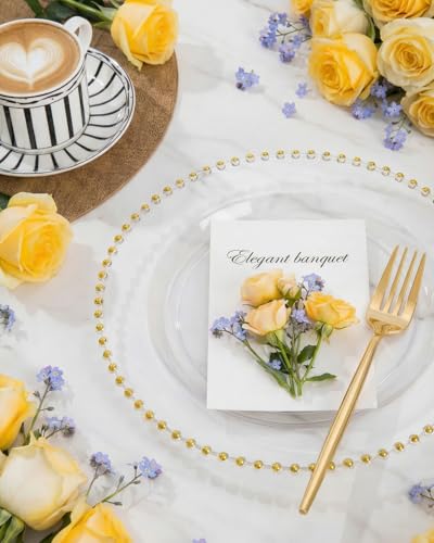 180pcs Clear Gold Plastic Dinnerware Set for Wedding Party (Clear and Gold Plastic Dinnerware Set / 180PCS)