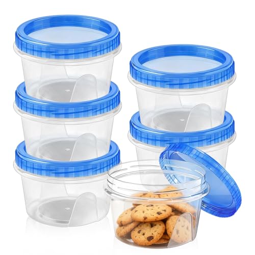 6 Pack Freezer Containers with Screw On Lids 16 Oz (16oz-6pack)