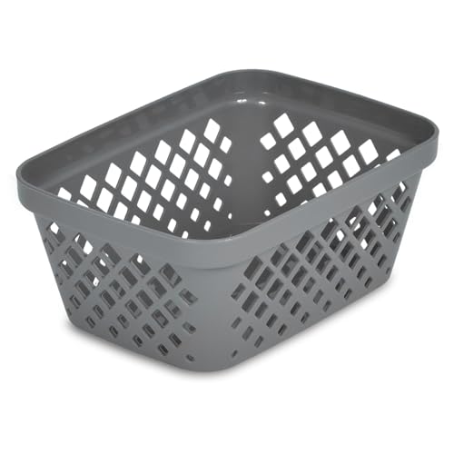 Plastic Storage Basket Set (Grey / Small)
