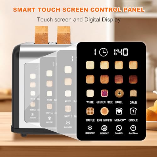 2 Slice Toaster Touch Screen (Black)