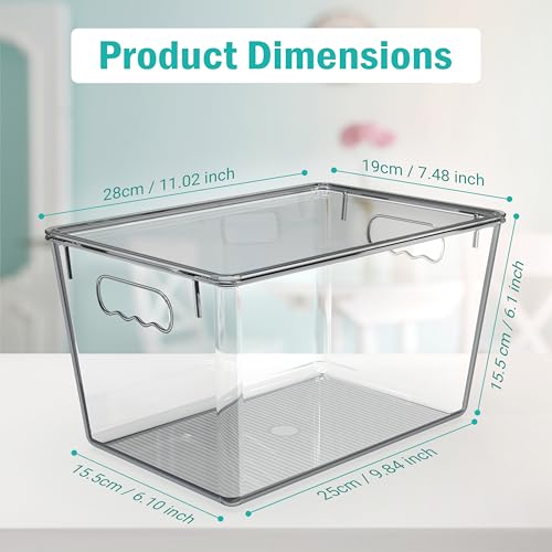 4 Pack Clear Storage Bins with Lids