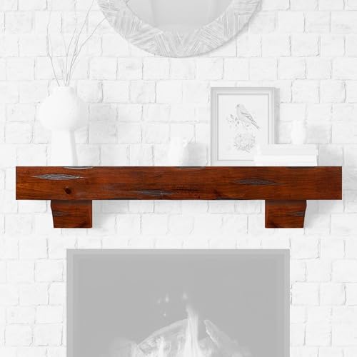 Breckenridge 72” Fireplace Mantel Shelf with Corbels (Cinnamon Rustic / 72 Inch)