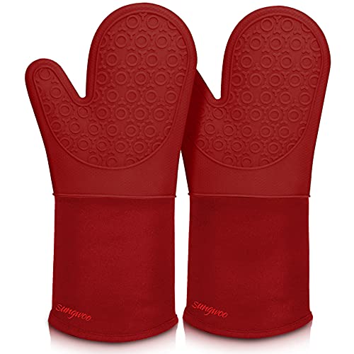 Silicone Oven Mitts (Empire Red / 14.6in Oven Mitts)