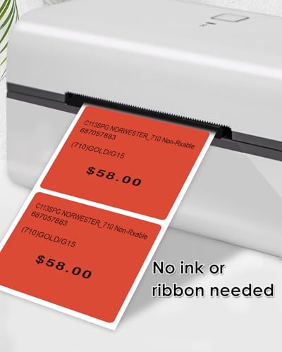2"x2" Red Square Thermal Labels