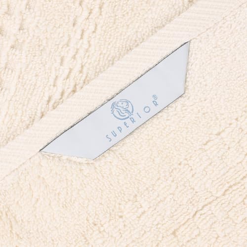 Playa Zero Twist Cotton Medium Weight Towels (8 Piece Towel Set / Ivory)