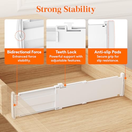 5 Pack 4" High Drawer Dividers (4"H, 13.8-22.2"L)