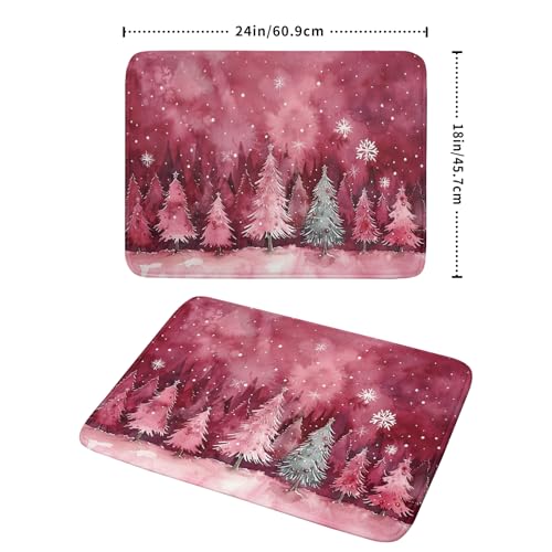 Pine Trees Dish Drying Pad Christmas Decorative Drying Mat Kitchen Essentials Absorbent Dishes Rack Pad 18 X 24 Inch (Snowy Forest 4725 / 24" x 18")