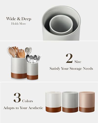Utensil Holder (Khaki Gray / 7.3"+5.5" (Set of 2))
