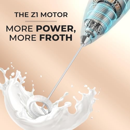 Zulay Powerful Milk Frother for Coffee with Upgraded Titanium Motor (ZK Silver / Compact Frother + Batteries)