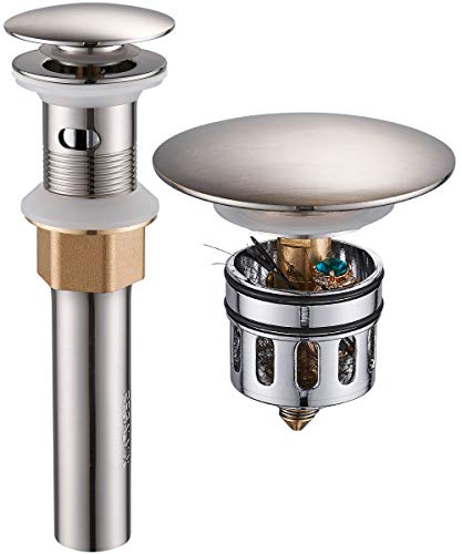 Vessel Sink Drain for Bathroom (With Overflow / Brushed Nickel)