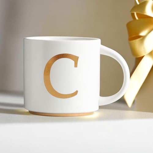 Monogram Ceramic Mugs (gold-C)