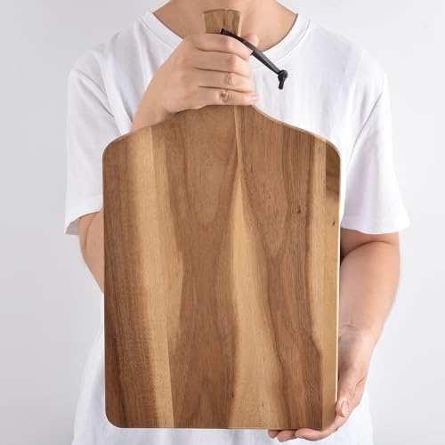 Acacia Wood Cutting Board with Handle (17.7"L x 9.8"W)
