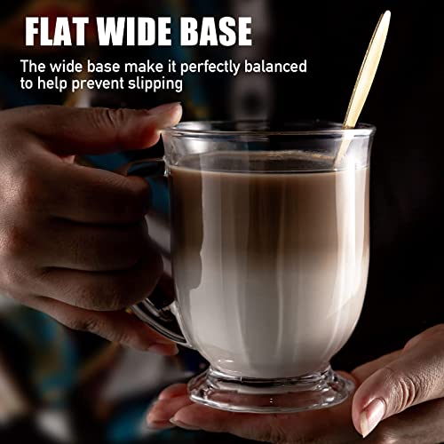 Clear Glass Coffee Mugs Set of 4 (Clear Striped)