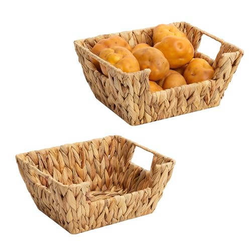 Wicker Storage Basket (Natural(Water Hyacinth) / 11 ½"L x 9 ½"W x 5"H)