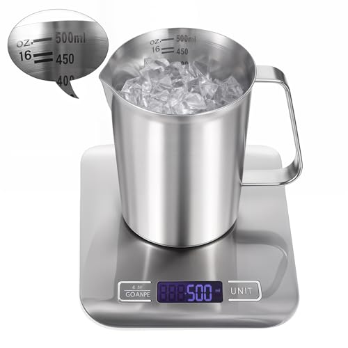 2 Pcs Stainless Steel Measuring Cup with Handle and Pour Lip
