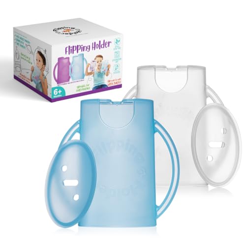 Squeeze Proof Food Pouch Holder for Toddlers (Blue & White)