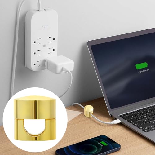 3 Sets Charger Holders for Cords (3 Sets / Gold, Red Bronze, Silver)
