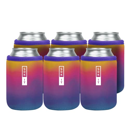 CanSok 6 Pack Sleeve for Beer & Soda Insulated Neoprene Cover (Twilight / 12oz Can Sleeve - 6 Pack)