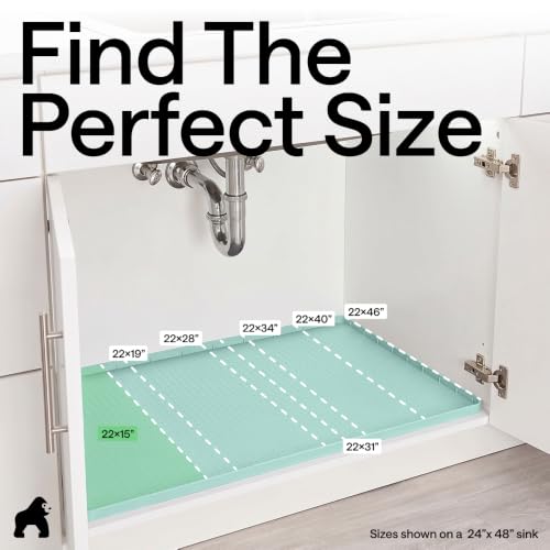 Waterproof Silicone Under Sink Mat (Mint / 31"w X 22"l)
