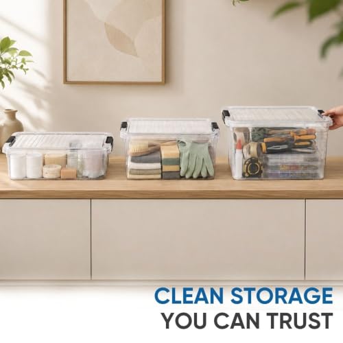 7.4 Quart Clear Plastic Storage Bin with Lid (7.4 Qt)