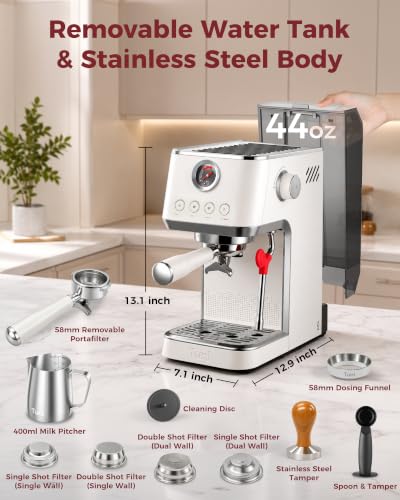 E2 Gen3 Dual Boiler Espresso Machine with Super+ Steam Power (Ivory Espresso Machine)