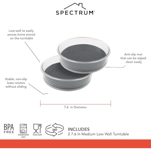 Small Lazy Susan Organizer 7in for Cabinets Refrigerator Pantry Table Pack of 2 (Small)
