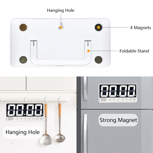 Digital Kitchen Timer with Extra Large LED Display Black (Black)