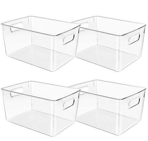 Clear Plastic Storage Bins (11 X 7.5 X 6)