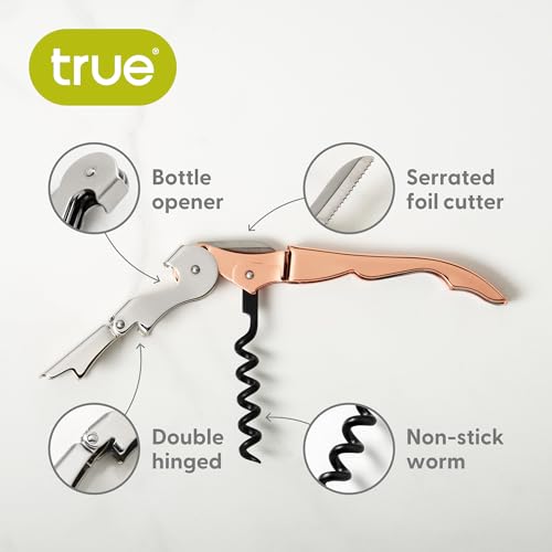 Truetap Double Hinged Waiter's Corkscrew Wine Opener (Rose Gold)