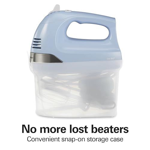 6 Speed Electric Hand Mixer With Easy Clean Beaters (Blue / Powerful 275 Watt Motor)