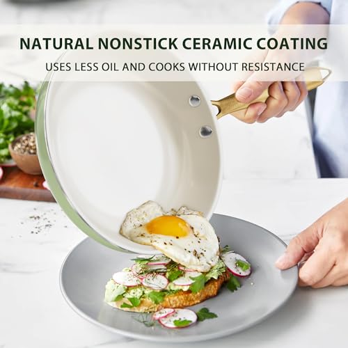 Pots and Pans Set Non Stick Ceramic Cookware Set with Utensils Set