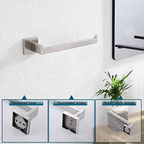 Hand Towel Holder Brushed Nickel Towel Bars Stainless Steel Bathroom Hardware Kitchen Paper Towel Holder Wall Mount (Brushed Nickel)