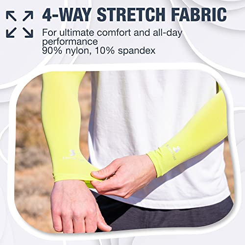 Cooling Arm Sleeves for Men & Women (1 Pair: Fluorescent Yellow / One Size)