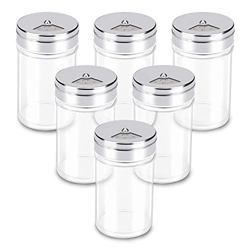 Spice Jars 6 Pack 3 oz Spice Bottles with Shaker Lids (3oz / 80ml)