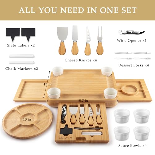 Zulay Charcuterie Board Set Extra Large (Luxe Set)