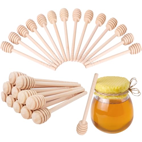50 PCS Wooden Honey Sticks Dipper 6 Inch (6 Inch 50 Pcs)